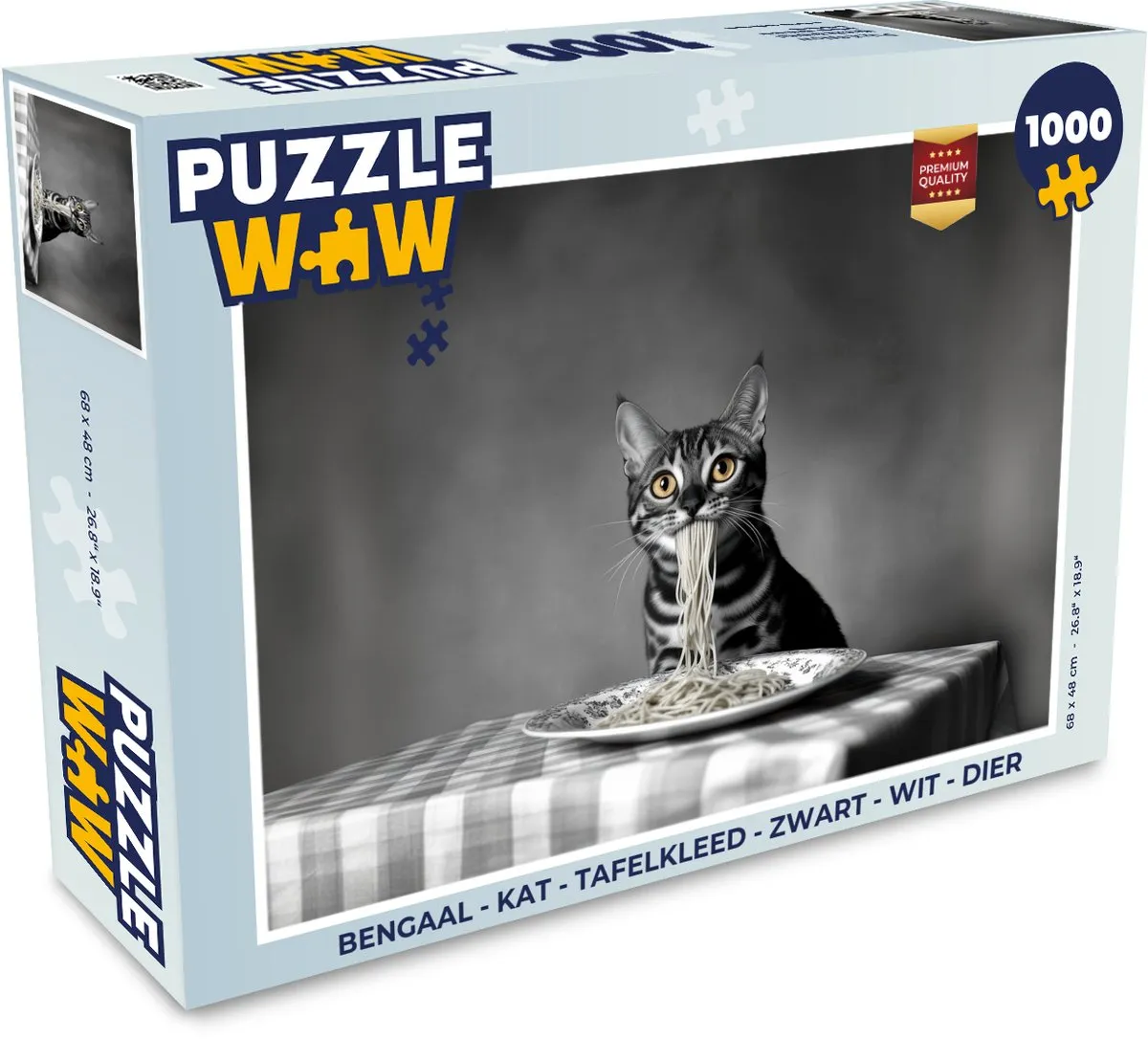 PuzzleWow Bengaal Kat Tafelkleed Legpuzzel 1000 Stuks