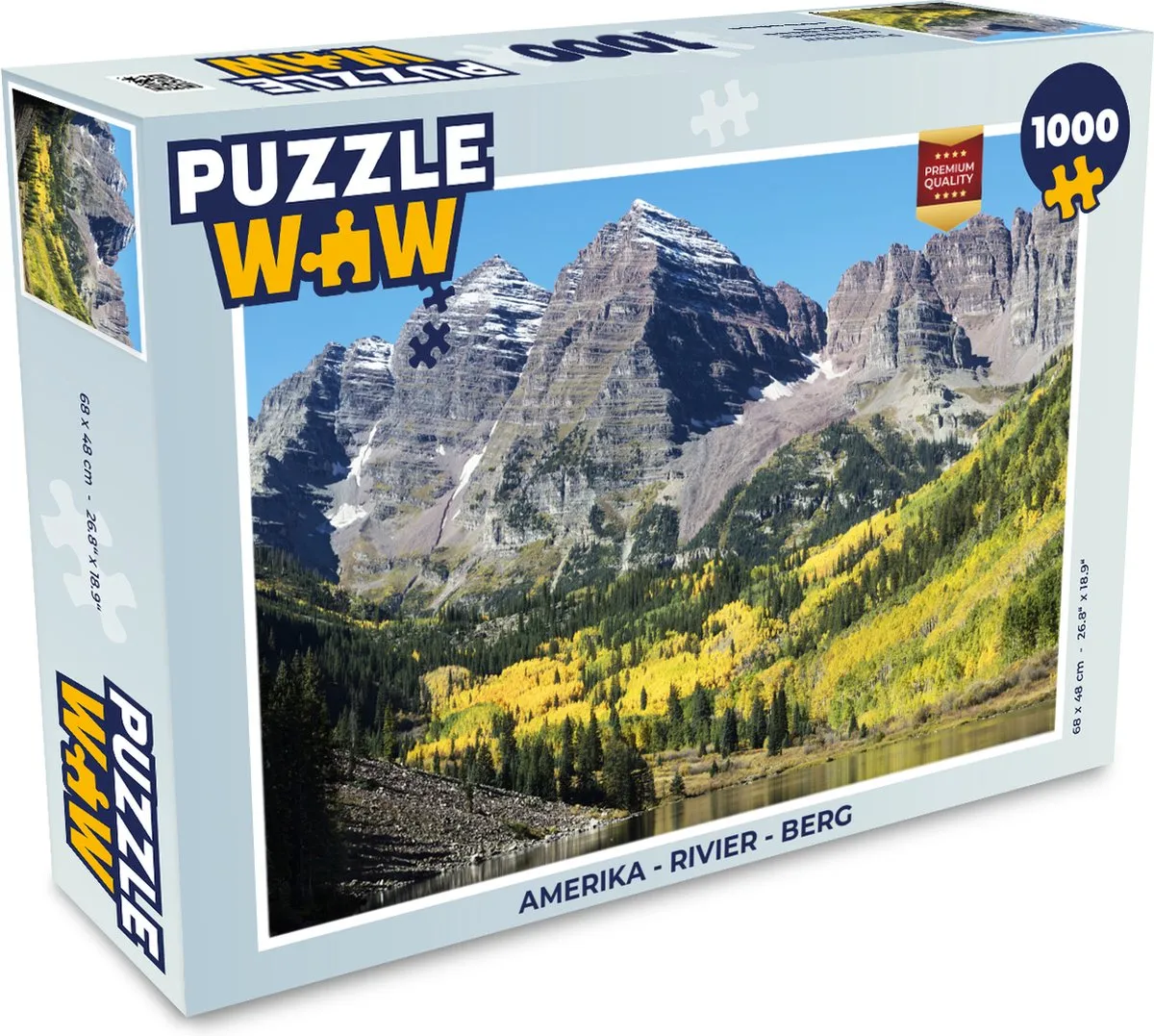 PuzzleWow Amerika Rivier Berg Legpuzzel 1000 Stuks - Multicolor