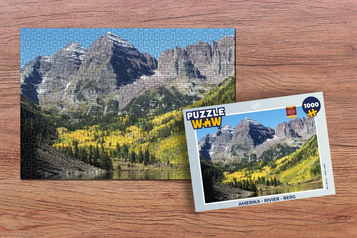 PuzzleWow Amerika Rivier Berg Legpuzzel 1000 Stuks - Multicolor
