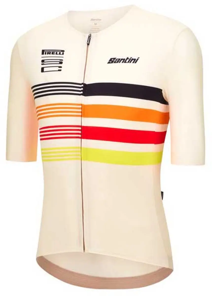 Santini Pirelli Tape Wielertrui - Wit - 3XL - afbeelding 4 van 6
