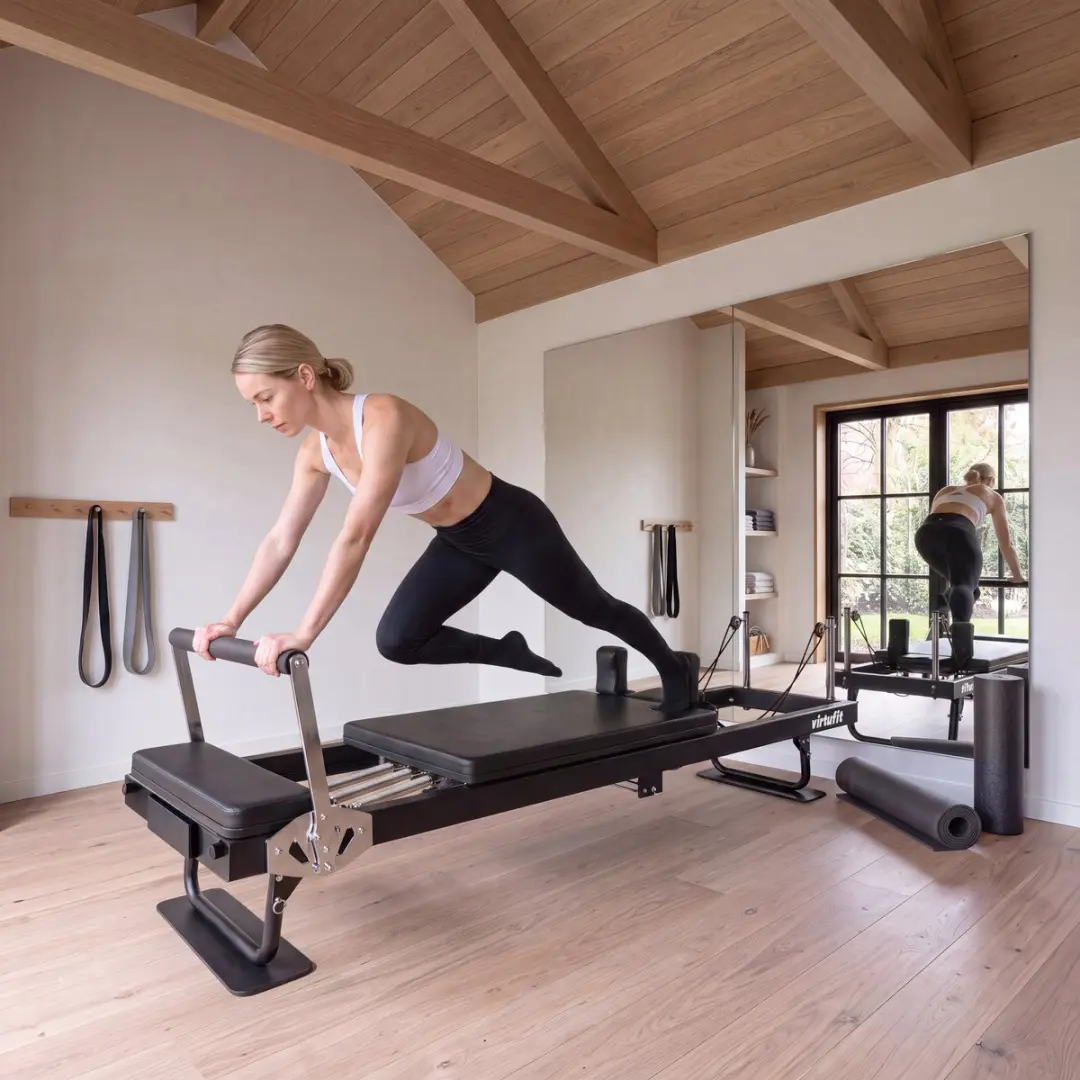 Virtufit Pilates Reformer inklapbaar - Zwart - afbeelding 6 van 6
