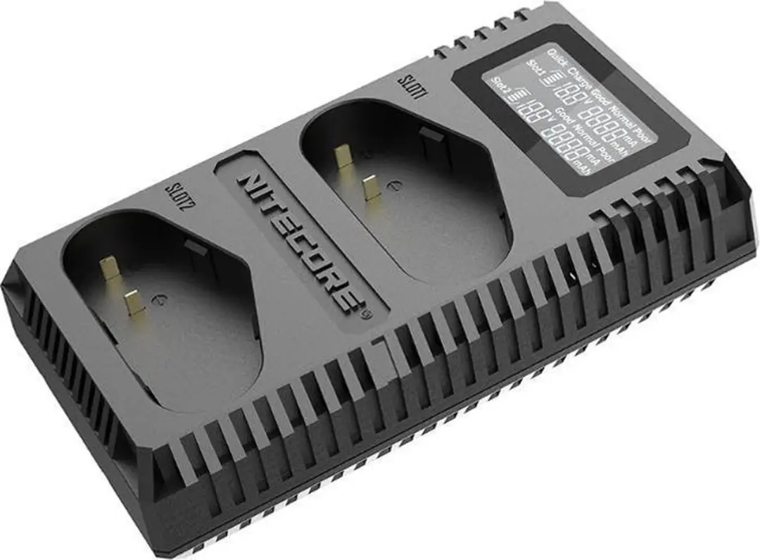 Nitecore UCN4 Pro USB Oplader - Canon LP-E19/LP-E4/LP-E4N - 2x USB - Zwart - afbeelding 2 van 6