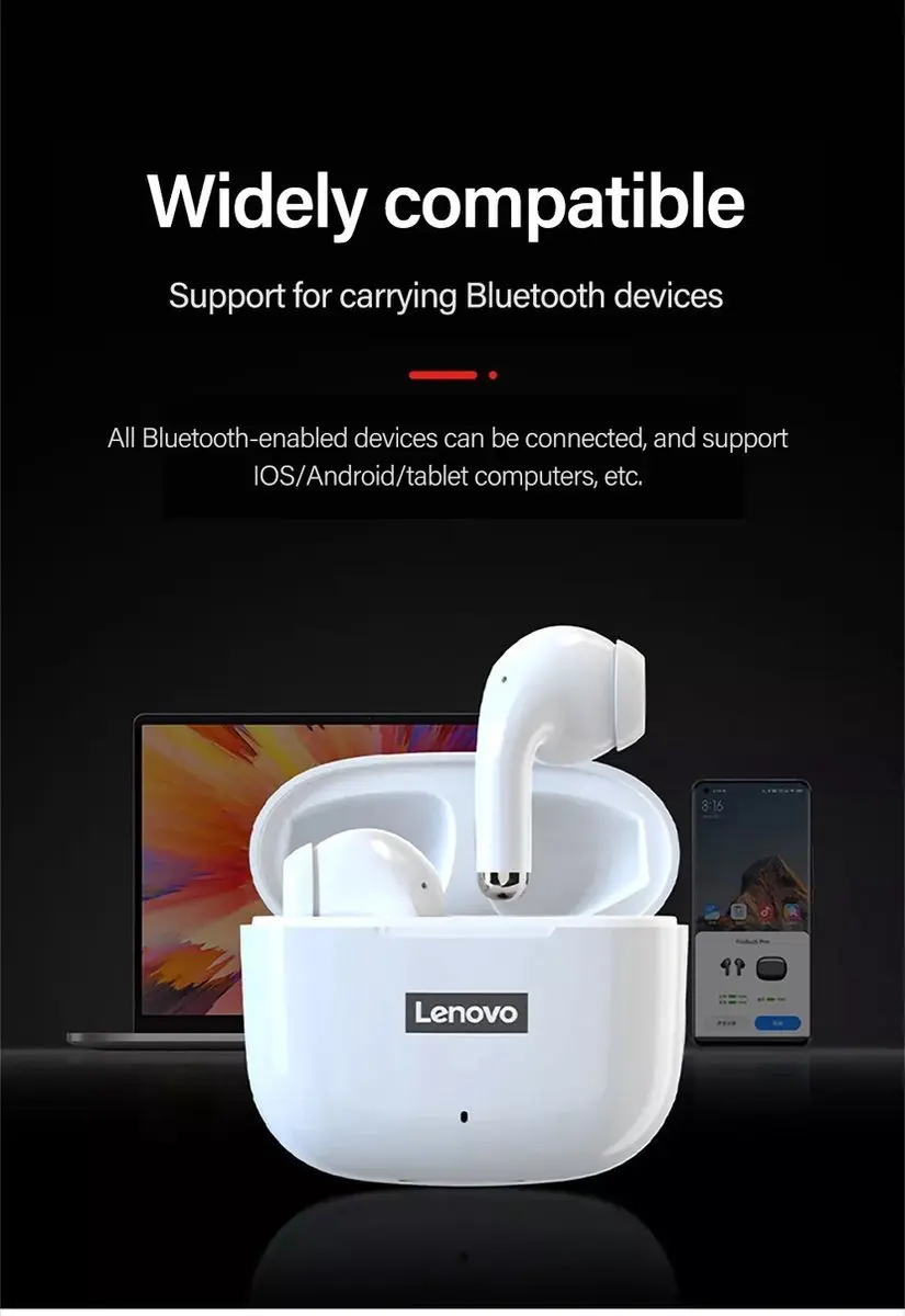 Lenovo LP40 Pro Draadloze Oordopjes - Zwart - afbeelding 5 van 6