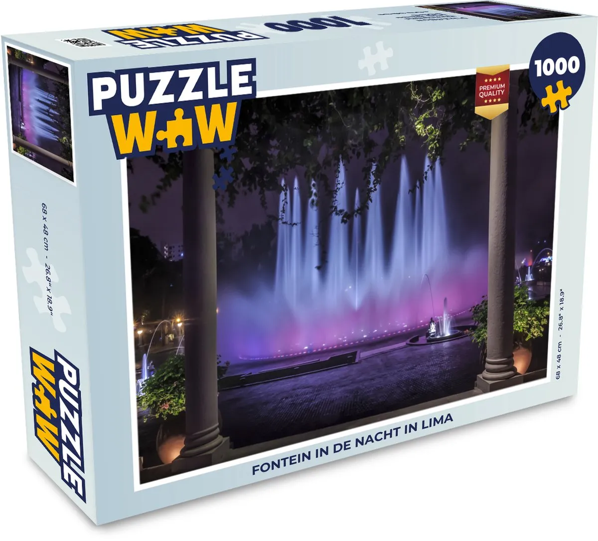 PuzzleWow Legpuzzel Lima Nachtbron 1000 Stuks - Multicolor