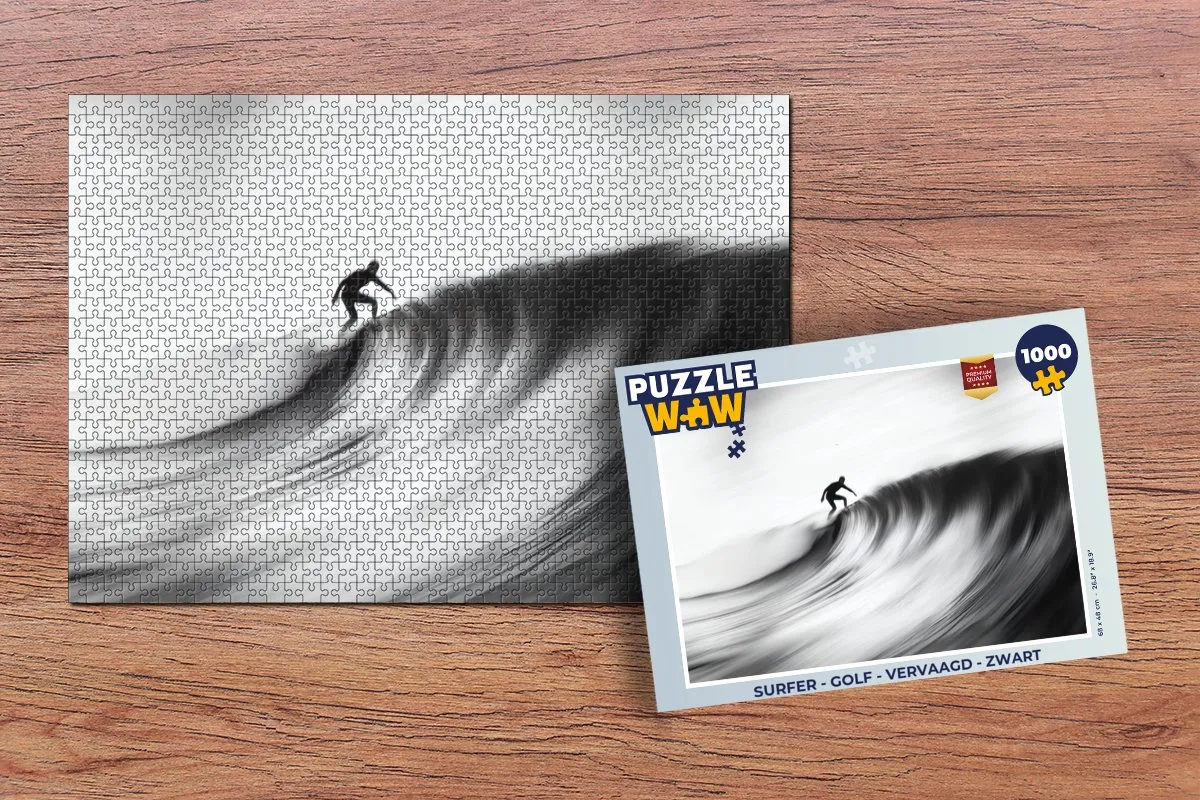 PuzzleWow Surfer Golf Legpuzzel 1000 Stuks - Zwart