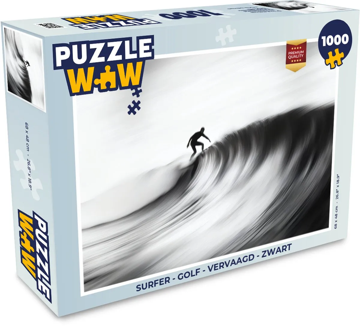 PuzzleWow Surfer Golf Legpuzzel 1000 Stuks - Zwart