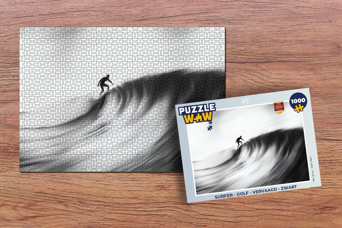 PuzzleWow Surfer Golf Legpuzzel 1000 Stuks - Zwart