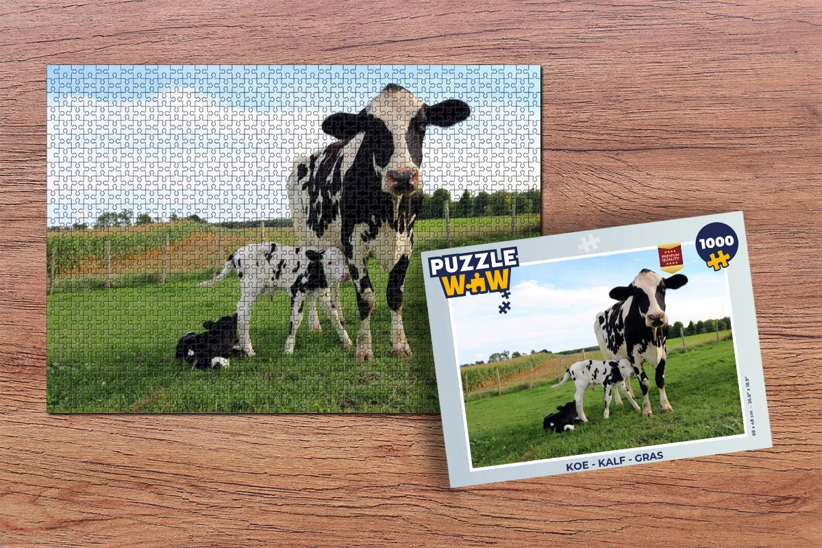 PuzzleWow Legpuzzel Koe & Kalf 1000 Stuks - Multicolor