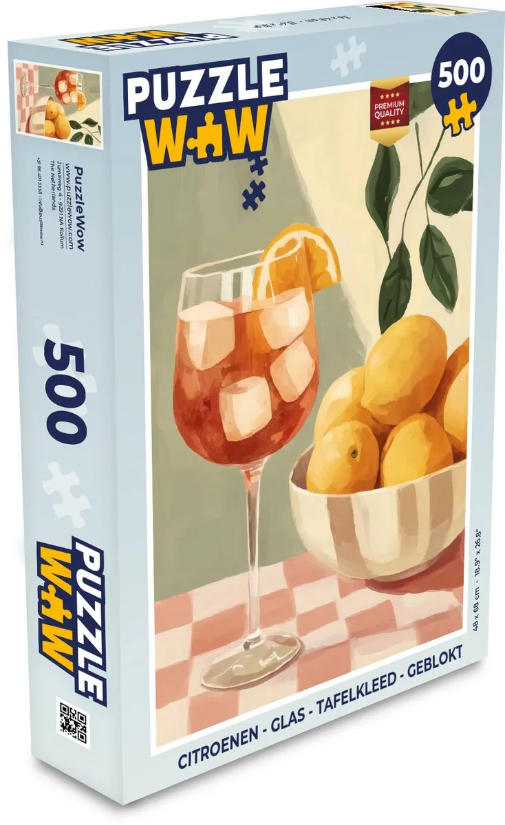 PuzzleWow Citroenen Glas Tafelkleed Legpuzzel 500 Stuks
