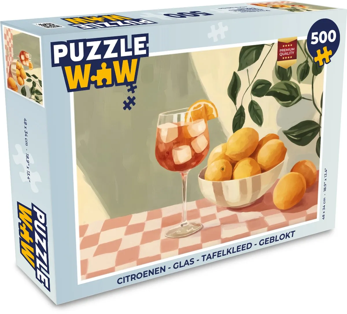 PuzzleWow Citroenen Glas Tafelkleed Legpuzzel 500 Stuks