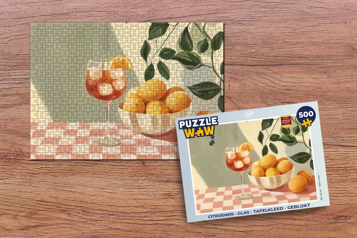 PuzzleWow Citroenen Glas Tafelkleed Legpuzzel 500 Stuks