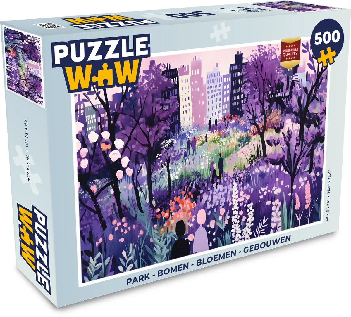 PuzzleWow Legpuzzel Park 500 Stuks - Bomen/Gebouwen