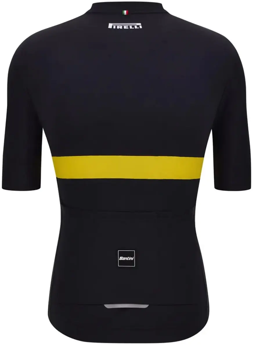 Santini Pirelli Korte Mouw Wielertrui M - Black