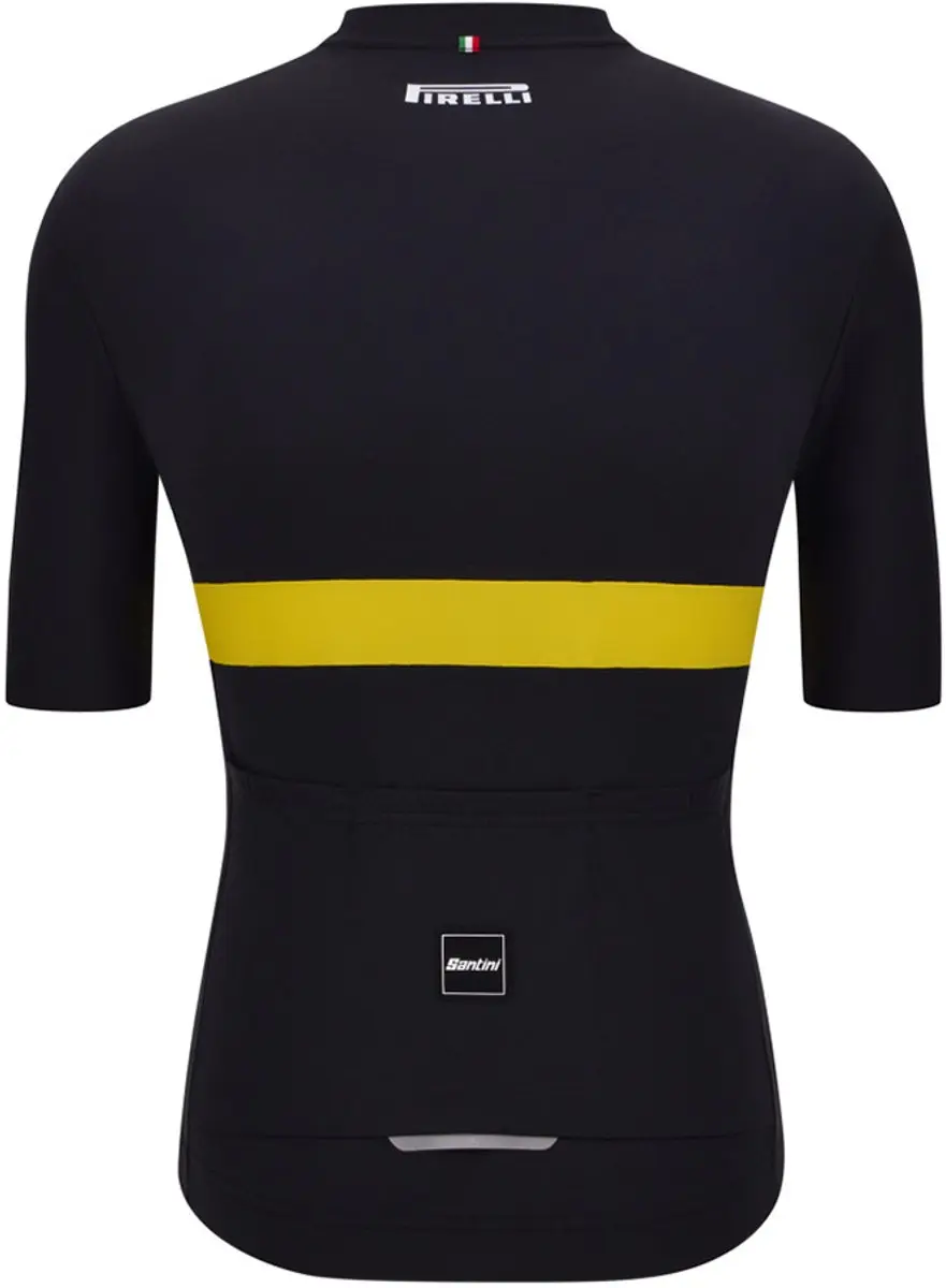 Santini Pirelli Korte Mouw Wielertrui M - Black
