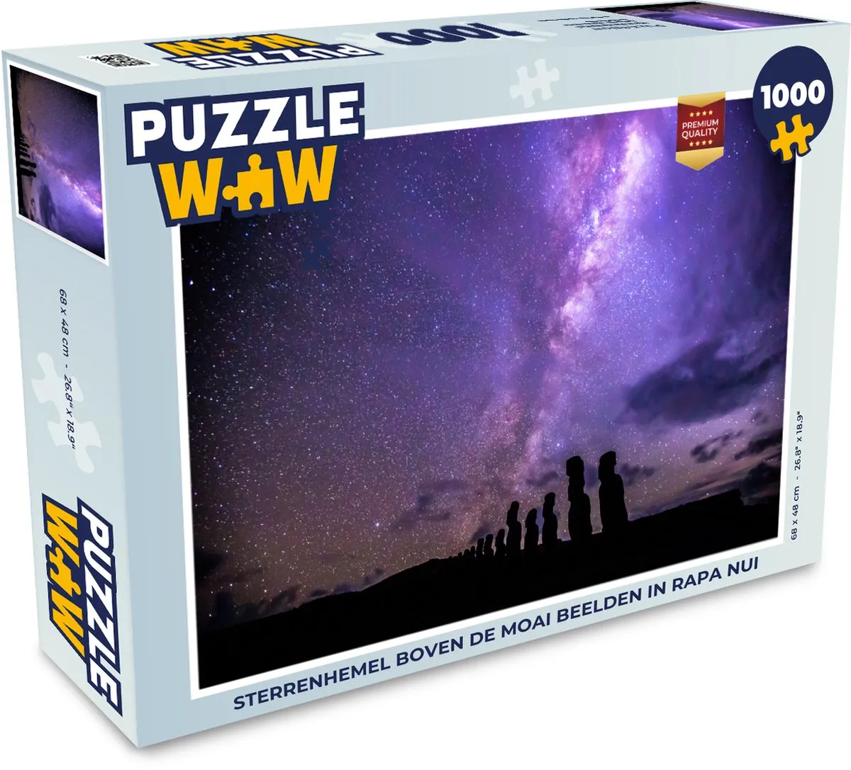 PuzzleWow Sterrenhemel boven Moai Rapa Nui Legpuzzel 1000 Stuks