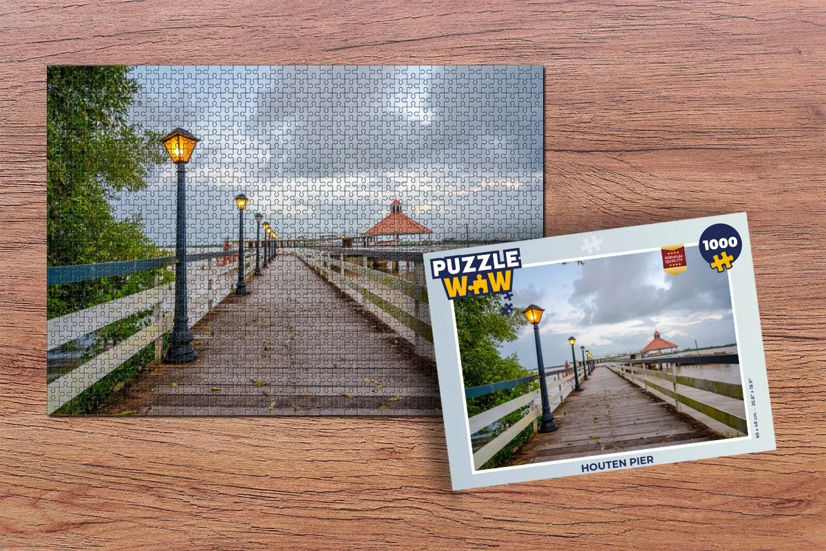 PuzzleWow Houten Pier Legpuzzel 1000 Stuks - Multicolor