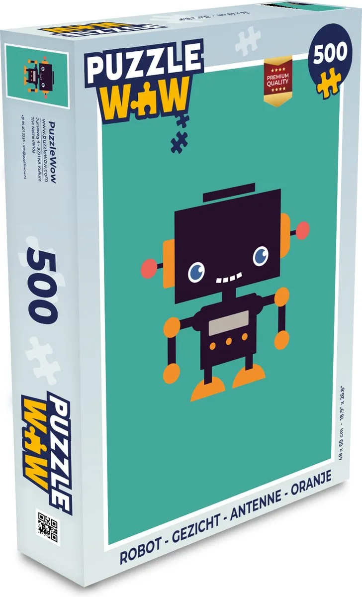 PuzzleWow Robot Gezicht 500 Stuks - Multicolor