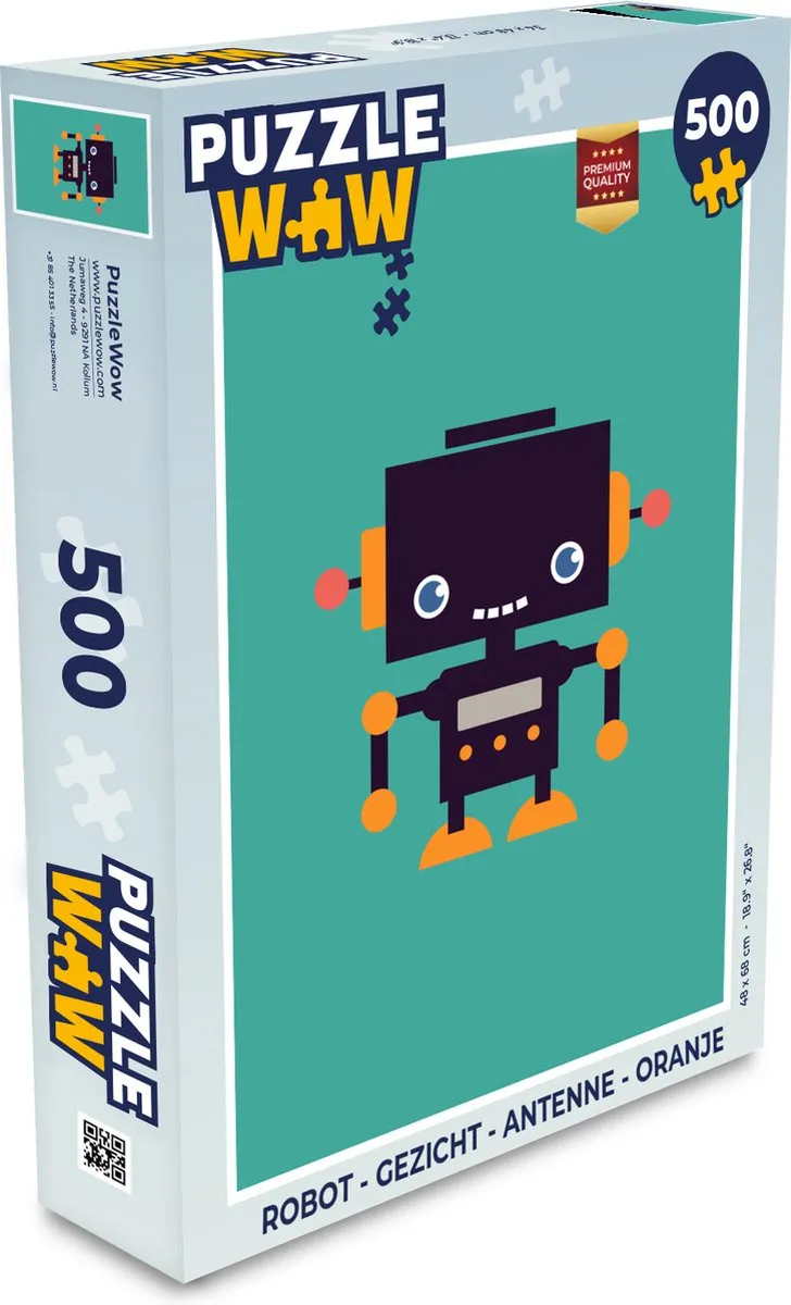 PuzzleWow Robot Gezicht 500 Stuks - Multicolor