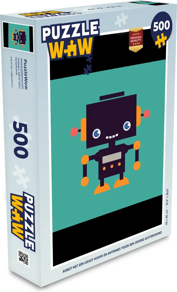 PuzzleWow Robot Gezicht 500 Stuks - Multicolor