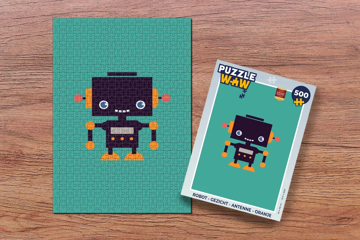 PuzzleWow Robot Gezicht 500 Stuks - Multicolor