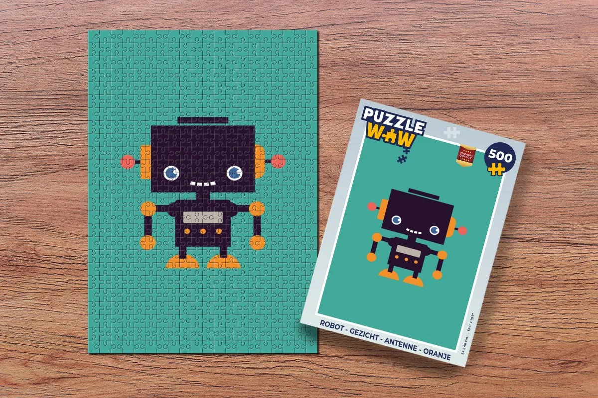 PuzzleWow Robot Gezicht 500 Stuks - Multicolor