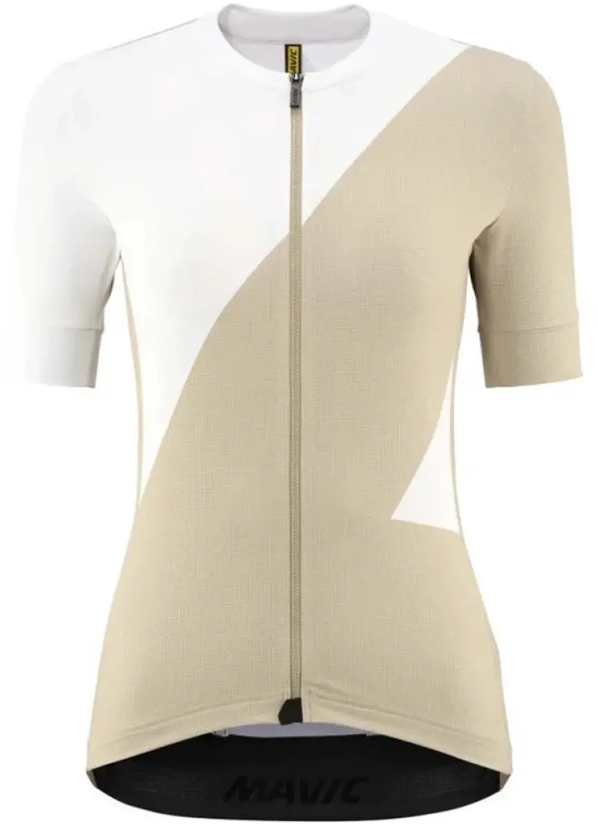 Mavic Aksium Graphic Wielertrui - S - Beige/Wit