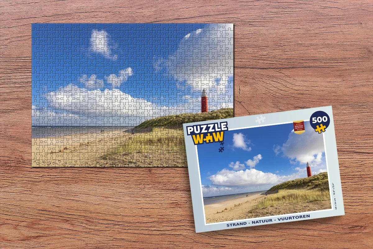 PuzzleWow Strand Vuurtoren Legpuzzel 500 Stuks - Multicolor