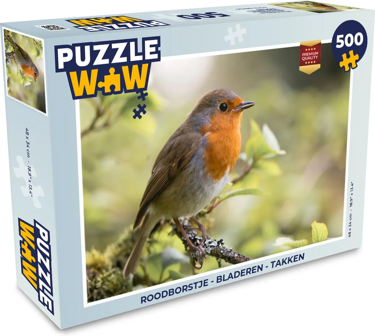 PuzzleWow Roodborstje Legpuzzel 500 Stuks