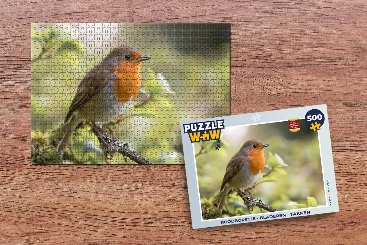 PuzzleWow Roodborstje Legpuzzel 500 Stuks - Multicolor