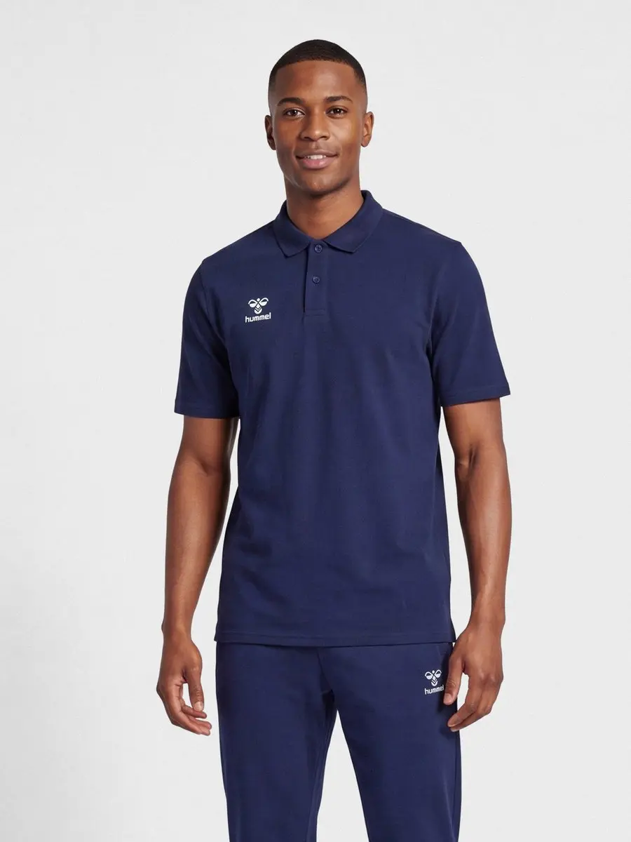 Hummel Mann Polo Regular Fit mit traditionellem Kraag Logo Stretch