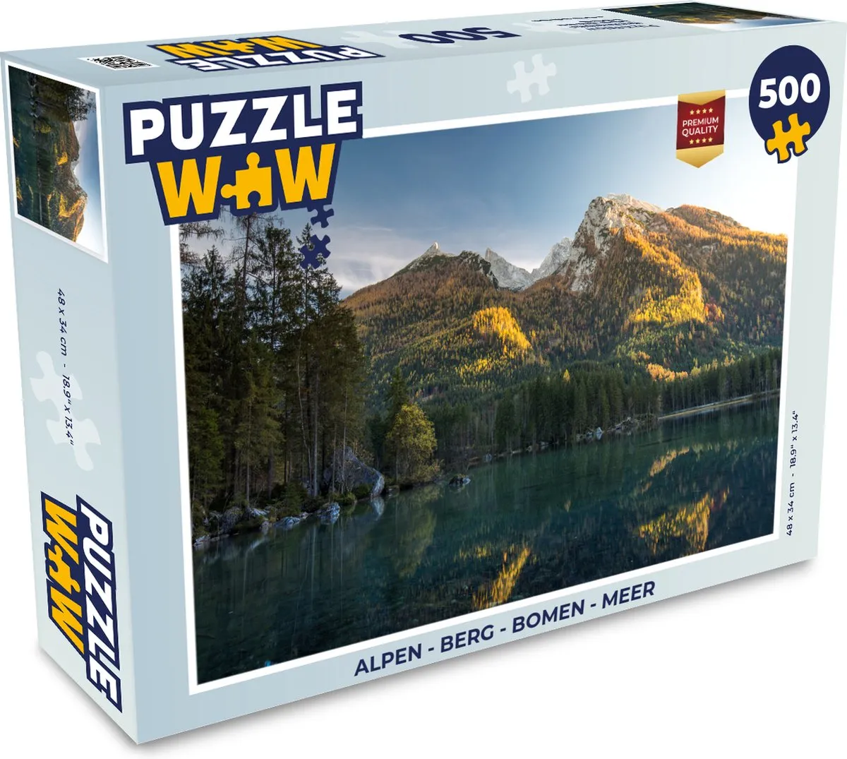 PuzzleWow Alpen Berg Bomen Meer Legpuzzel 500 Stuks
