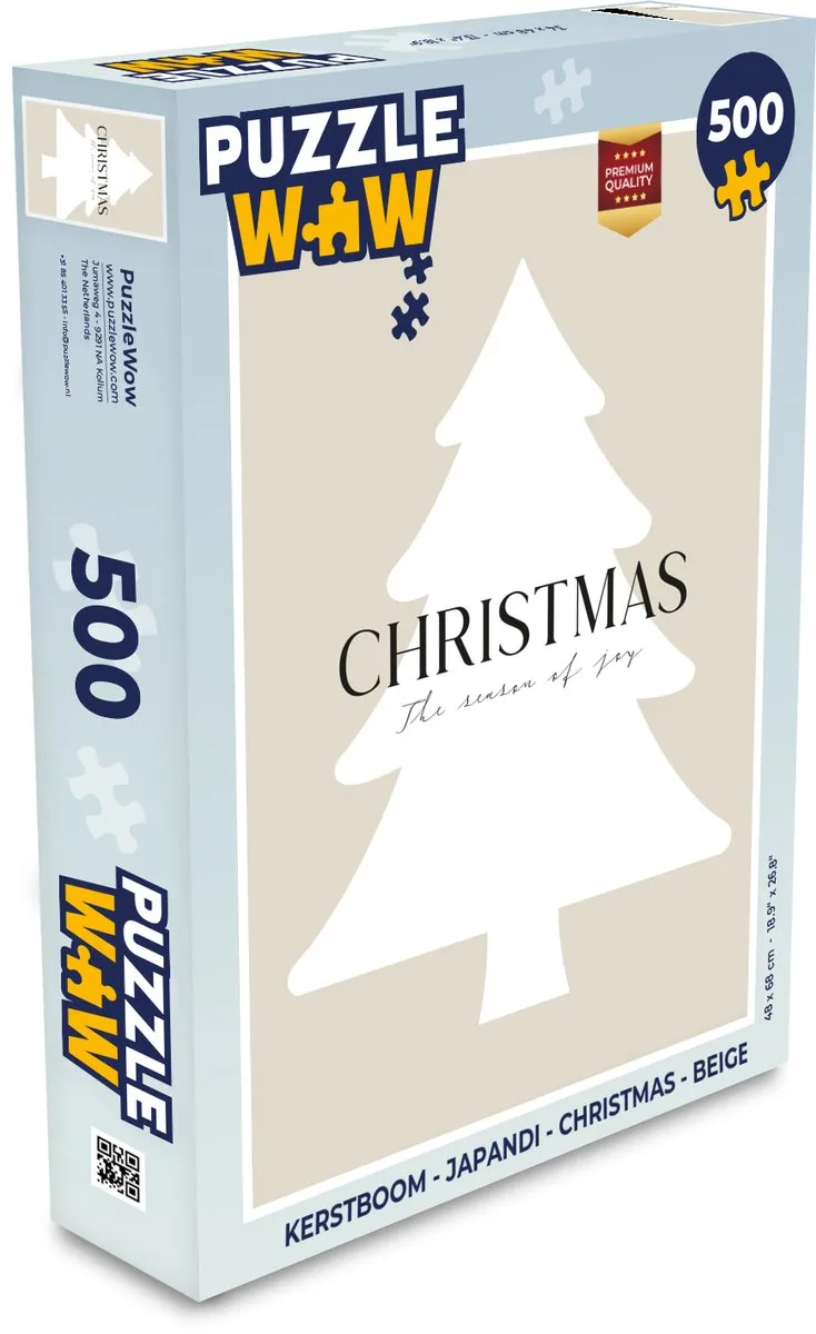 PuzzleWow Kerstboom Japandi Legpuzzel 500 Stuks