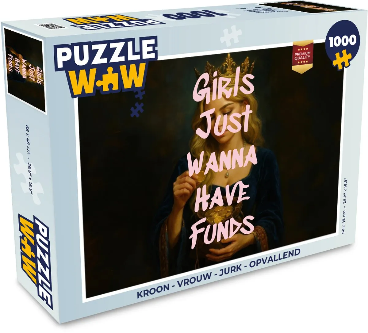 PuzzleWow Kroon Vrouw Jurk Legpuzzel 1000 Stuks