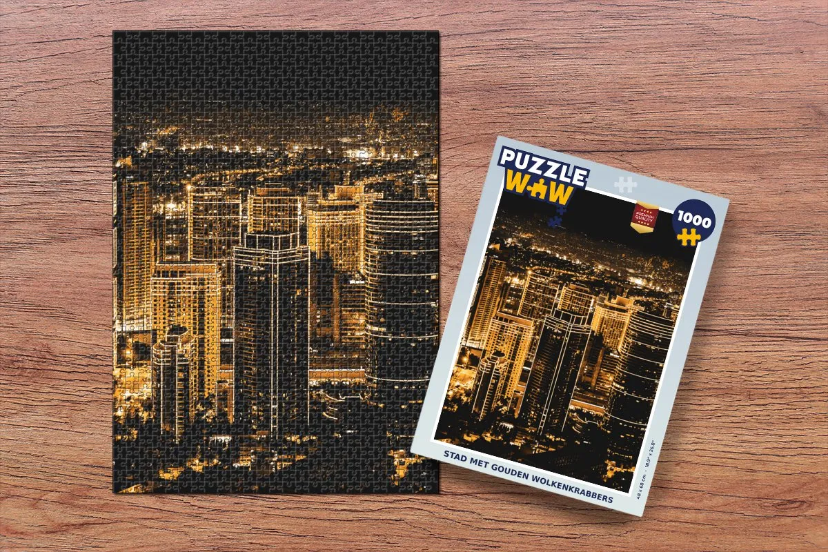 PuzzleWow Straten Skyline Legpuzzel 1000 Stuks - Multicolor