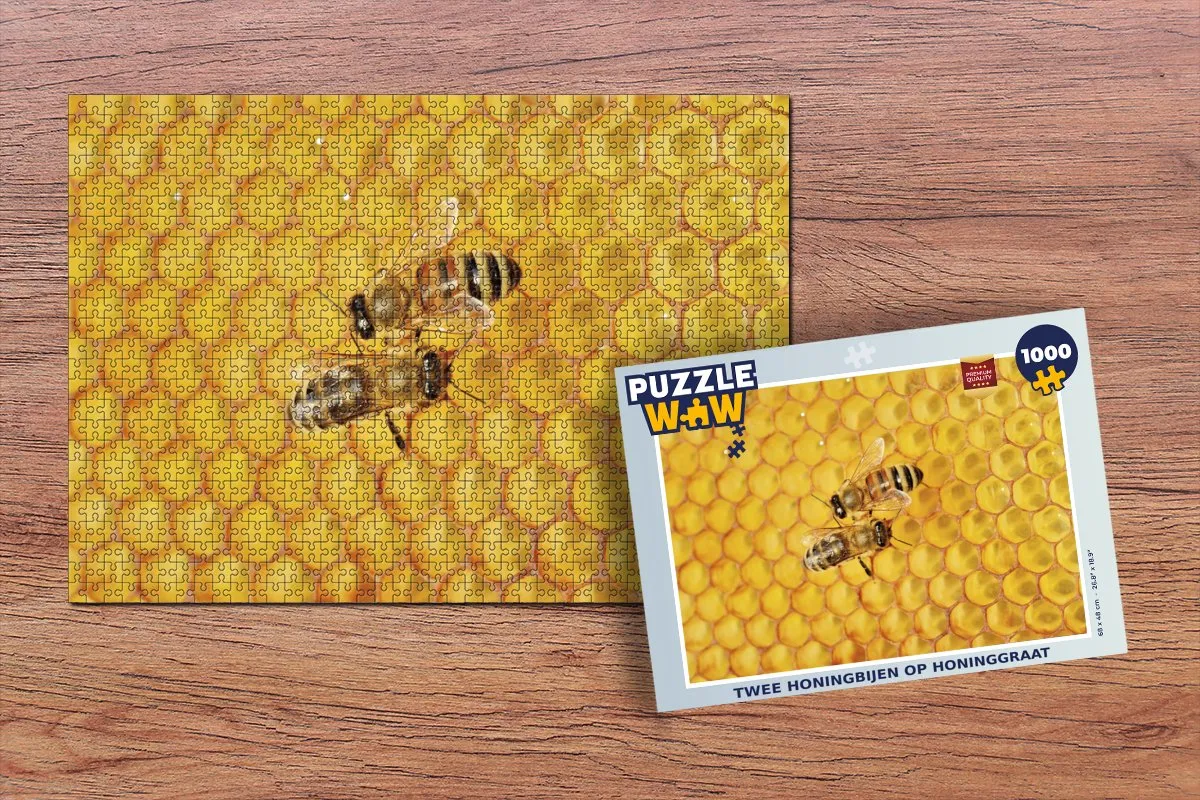 PuzzleWow Legpuzzel Twee honingbijen 1000 Stuks - Multicolor