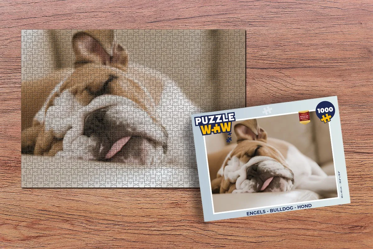 PuzzleWow Bulldog Legpuzzel 1000 Stuks - Multicolor