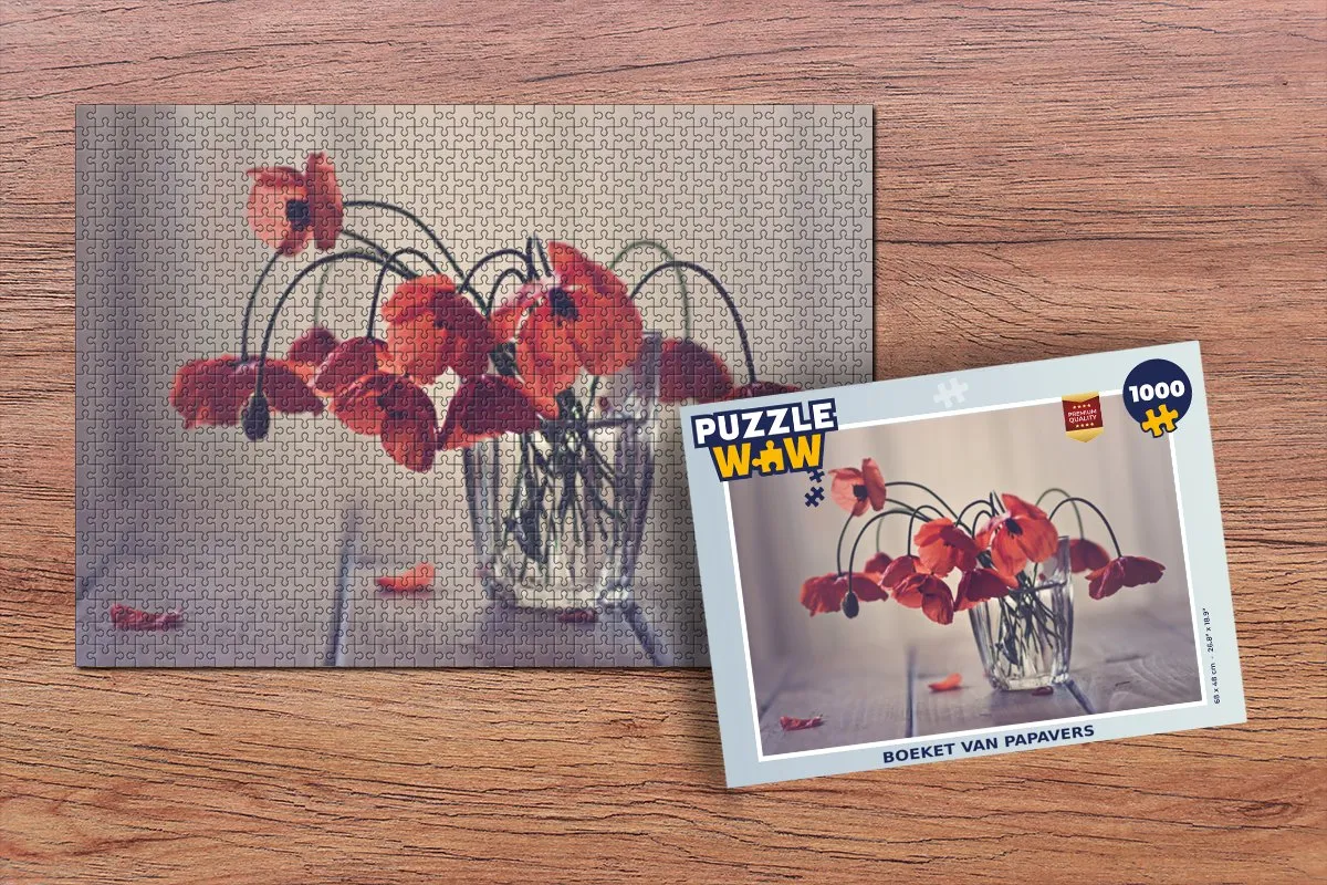 PuzzleWow Boeket van Papavers Legpuzzel 1000 Stuks