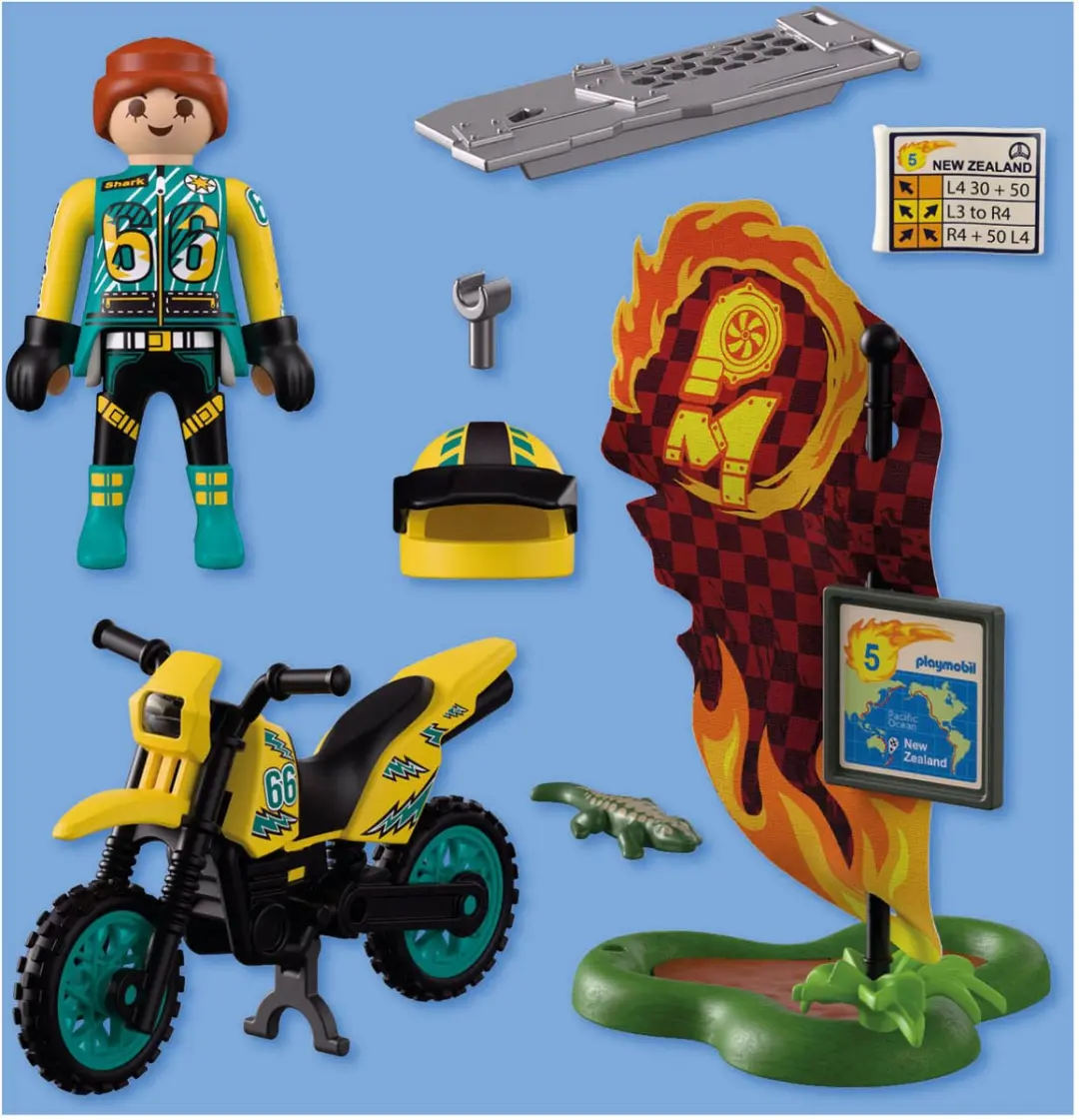 Playmobil 72065 Motocross Rijder Speelset - 21-delig - afbeelding 6 van 6
