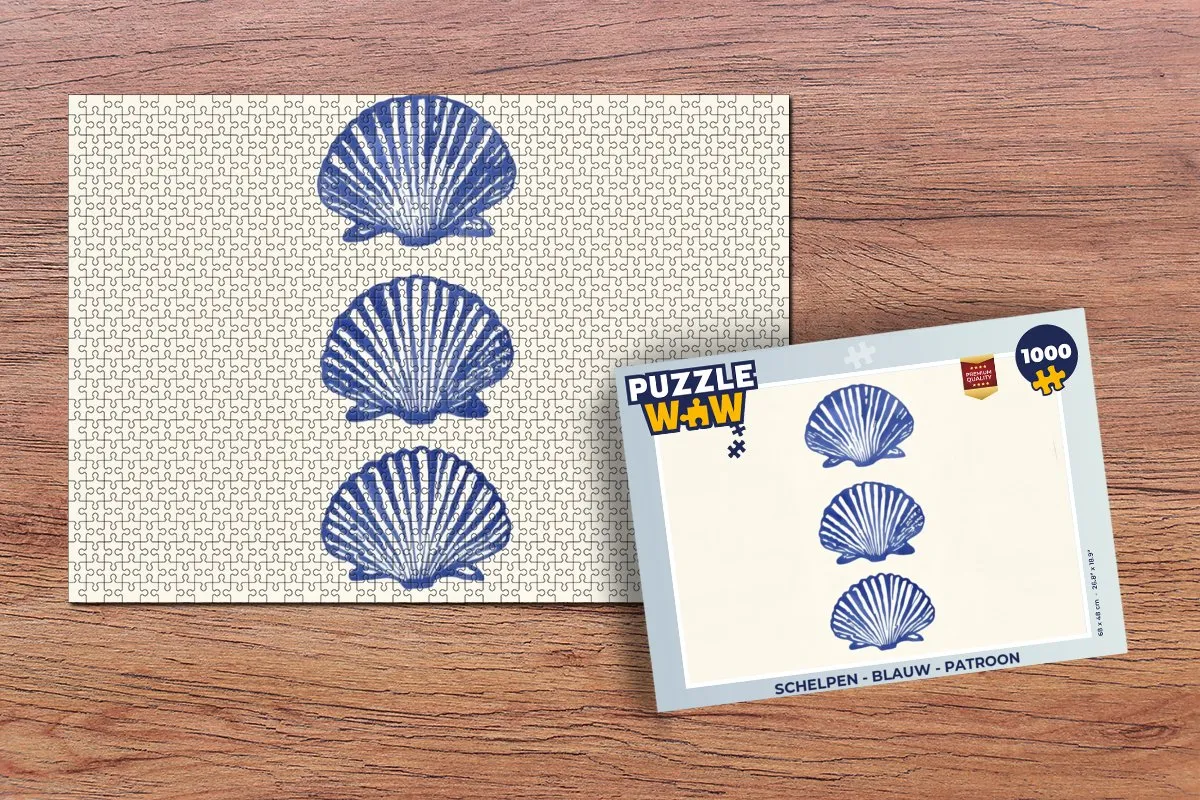 PuzzleWow Schelpen Legpuzzel 1000 Stuks - Blauw
