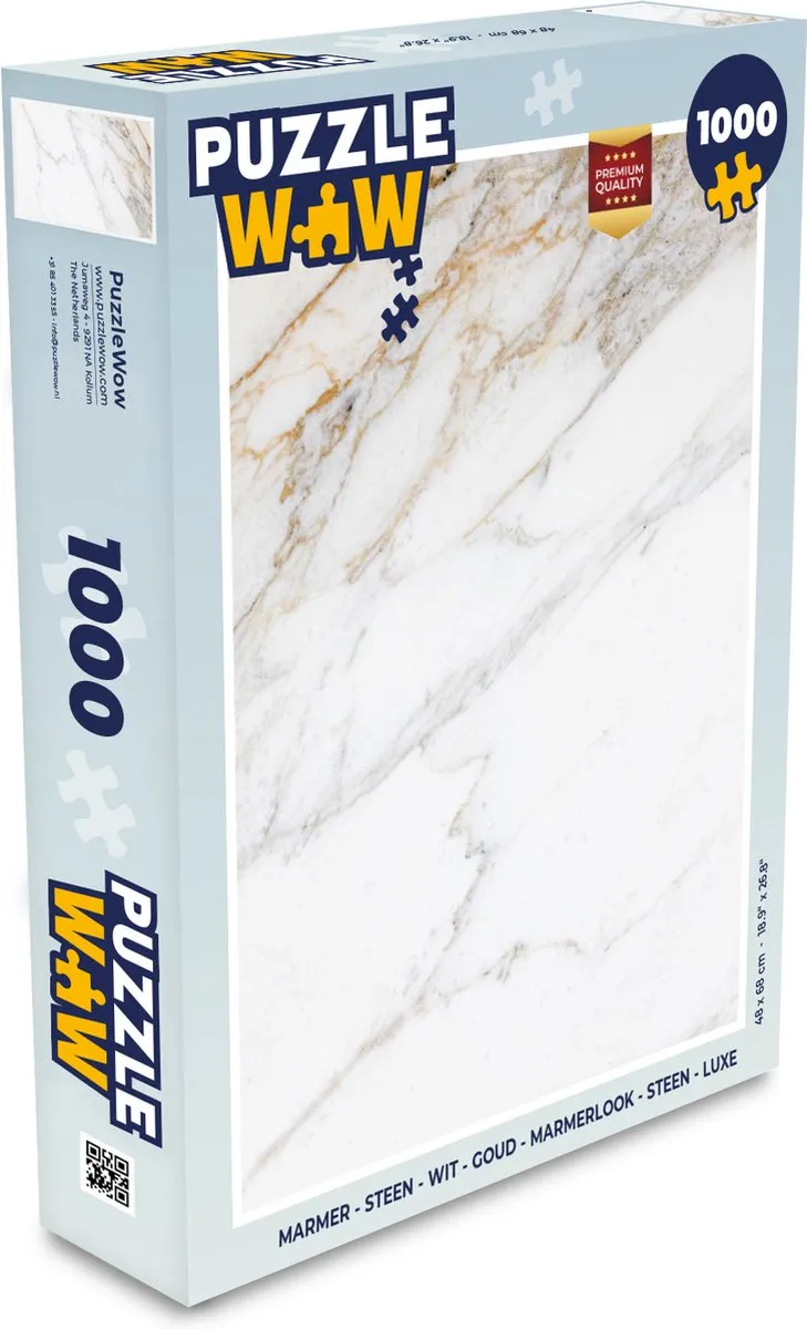 PuzzleWow Marmerlook Legpuzzel 1000 Stuks - Multicolor