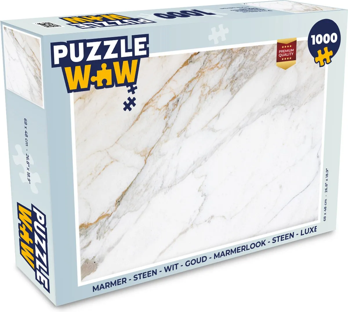 PuzzleWow Marmerlook Legpuzzel 1000 Stuks - Multicolor