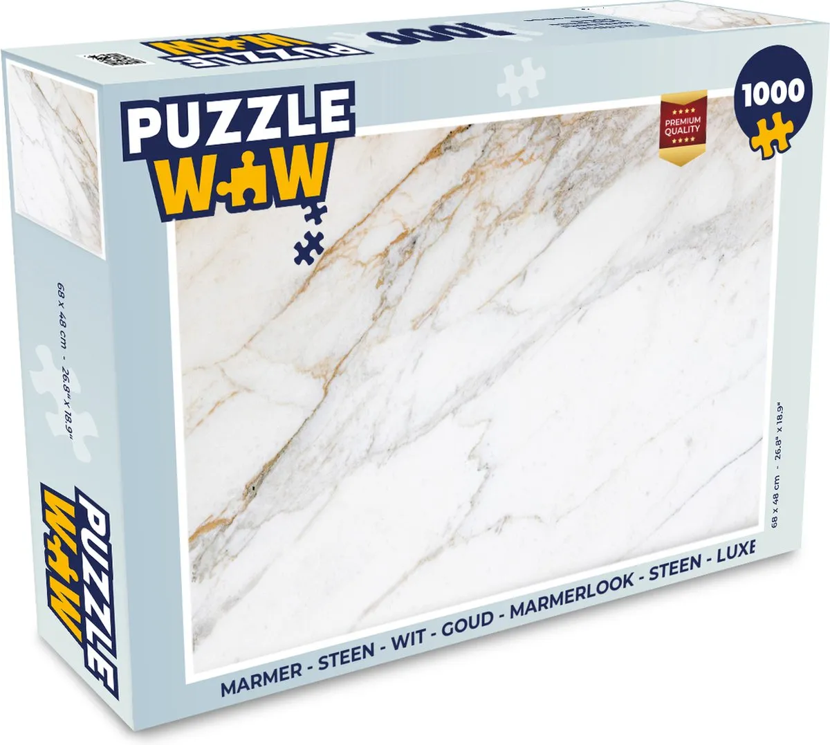 PuzzleWow Marmerlook Legpuzzel 1000 Stuks - Multicolor