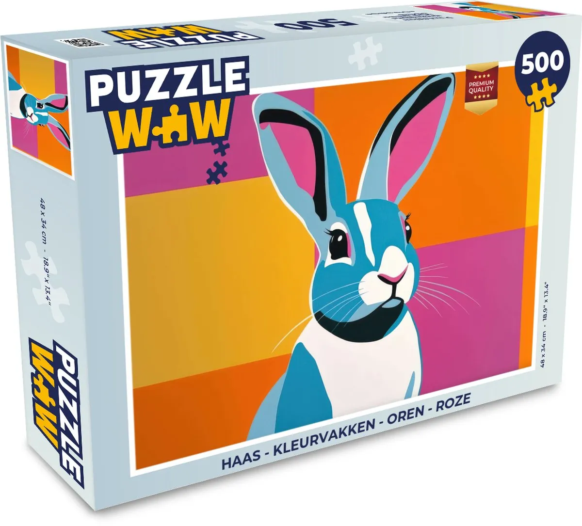 PuzzleWow Haas Kleurvakken Legpuzzel 500 Stuks
