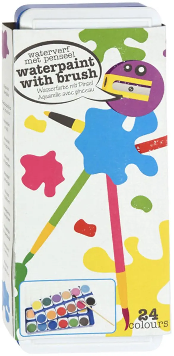 Waterverfset creatieve schilderen 25-delig multicolor.