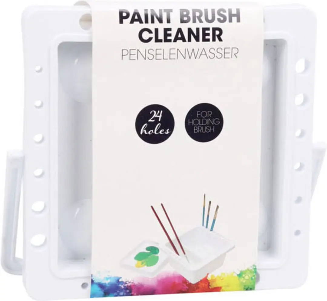 Penselenwasser kunststof bak voor kinderen 18x18x9cm schilderen.