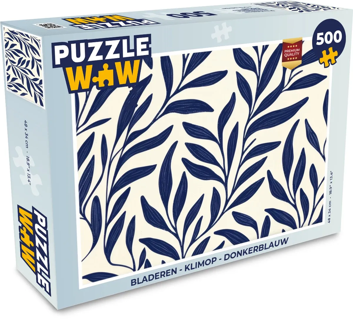 PuzzleWow Klimop Legpuzzel 500 Stuks - Donkerblauw