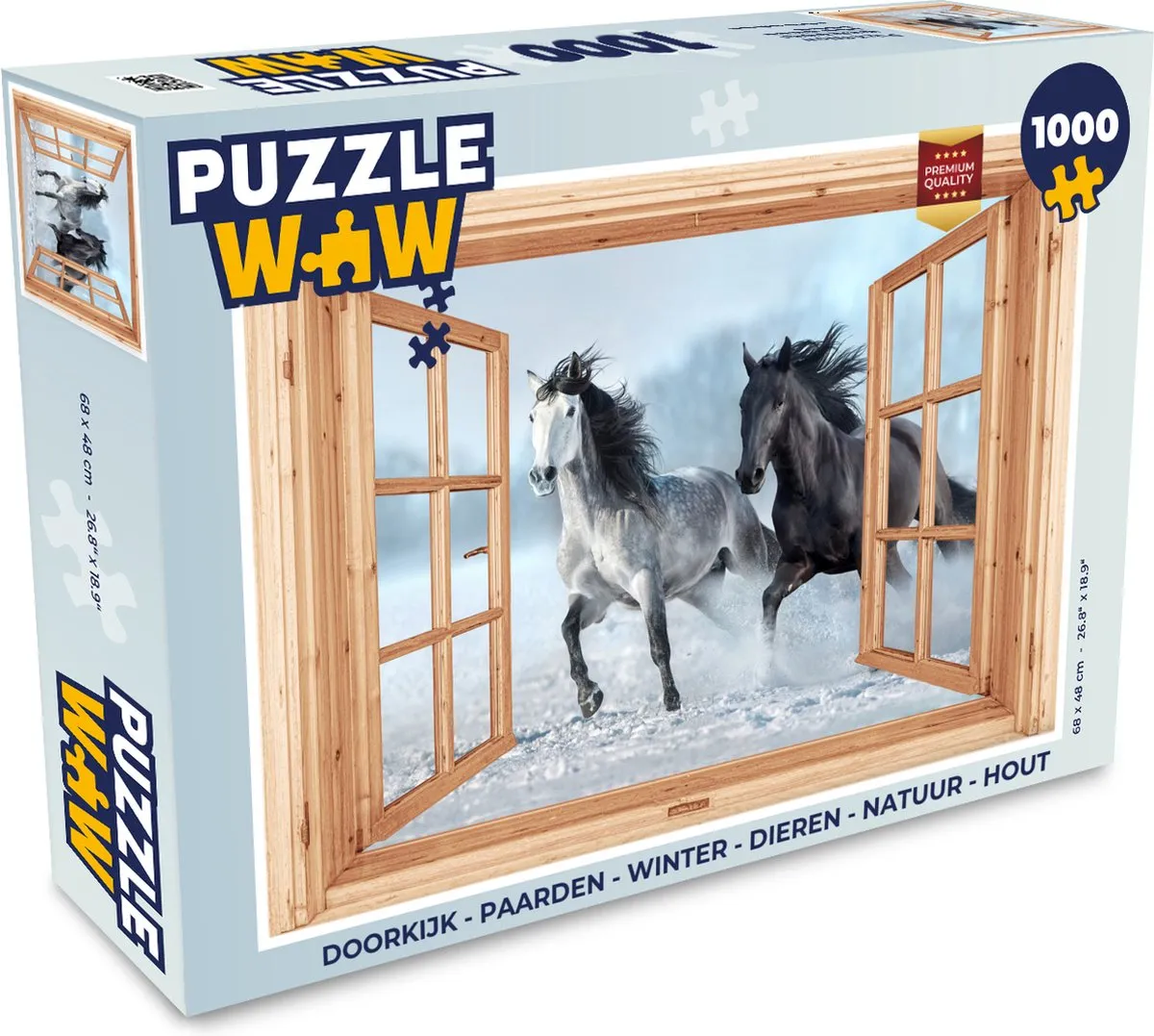PuzzleWow Paarden Winter Natuur Legpuzzel 1000 Stuks