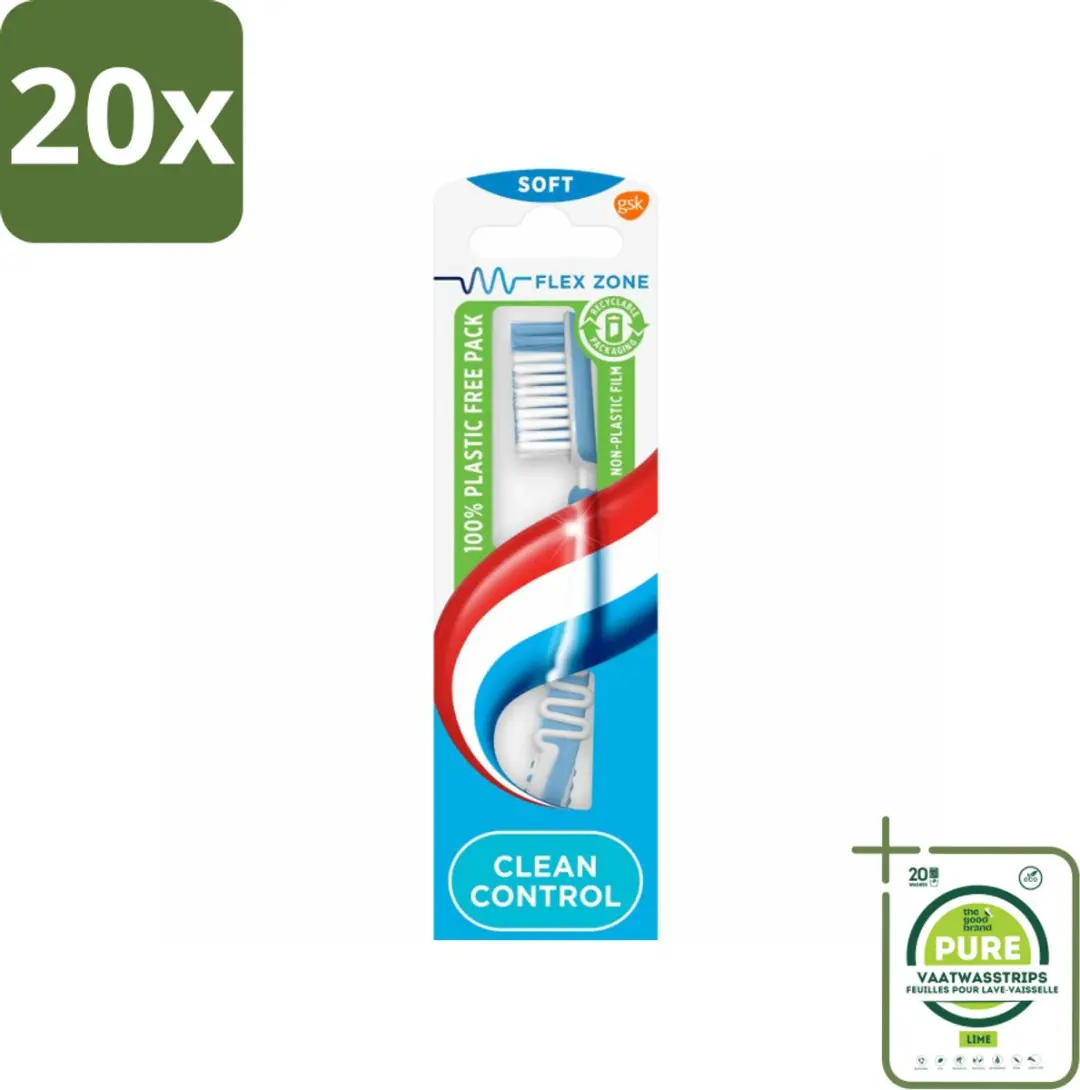 20 x Aquafresh Tandenborstel Clean Control Soft