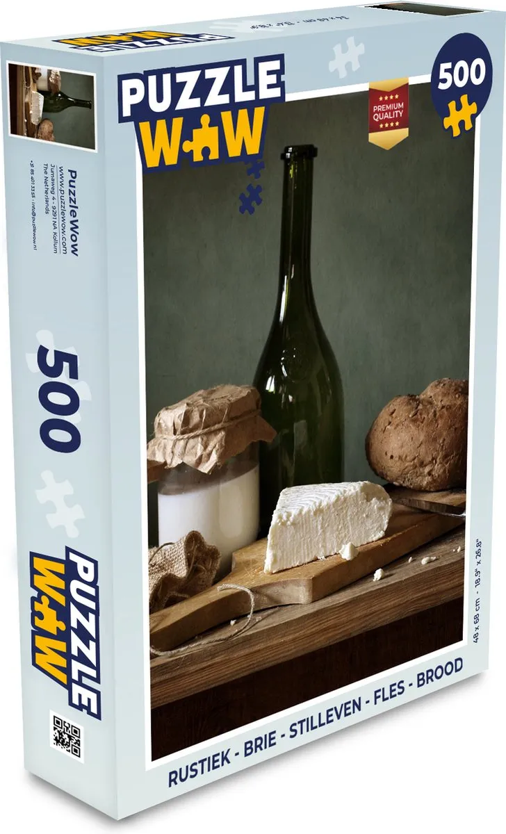 PuzzleWow Rustiek Brie Stilleven Legpuzzel 500 Stuks
