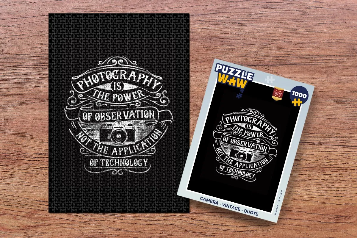 PuzzleWow Camera Vintage Quote Legpuzzel 1000 Stuks - Multicolor